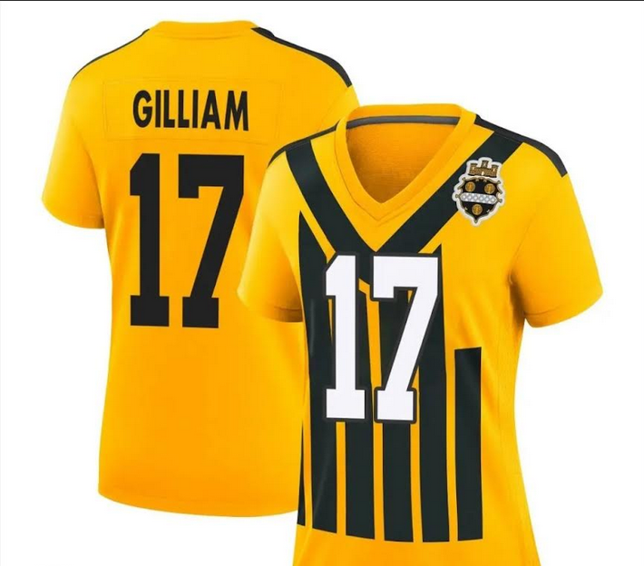 Men 2025 Pittsburgh Steelers 17 Gilliam Yellow Throwback Nike Limited NFL Jersey